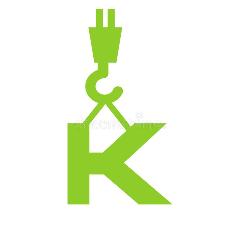 Letter K Construction Logo Template. Construction Logo Crane Concept