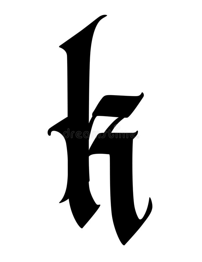 Letter K in the Gothic Style. Vector. Alphabet. the Symbol is Isolated