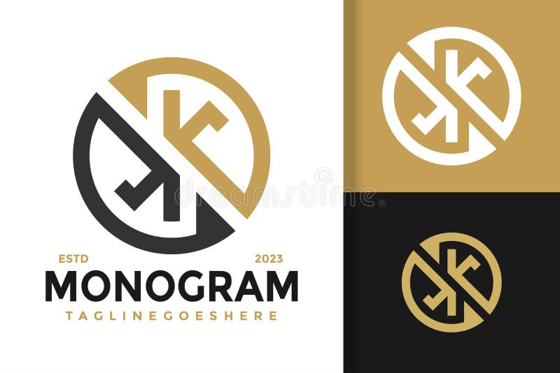 Letter K Monogram Logo Logos Design Element Stock Vector Illustration