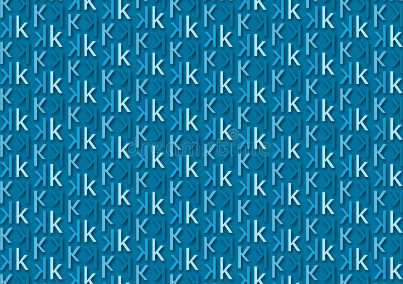 Letter K pattern in different colored shades for wallpaper