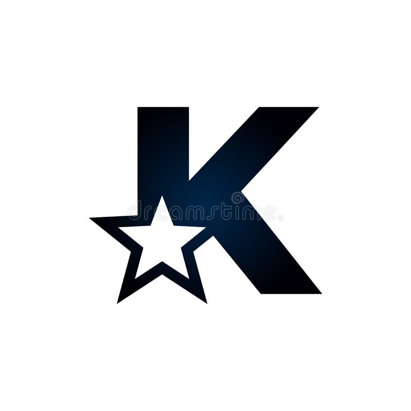 Letter K Star Logo. Usable for Winner, Award and Premium Logos Stock
