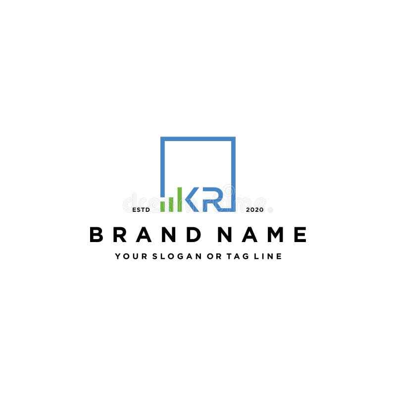 Letter KR square logo finance design vector template. Kr logo real estate vectors