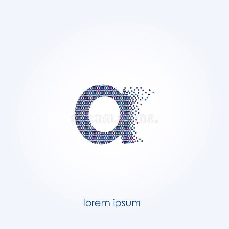 A Letter Logo. Abstract Design of Blue Bubbles Stock Vector