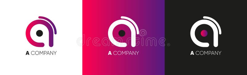 A letter logo concept template vector. Alpha logo idea, creative logotype design for your startup. Letter A gradient shape stock illustration