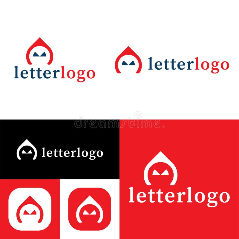 A Letter Logo. Minimal Vector Logo Design.Black and White Stock Vector Illustration of