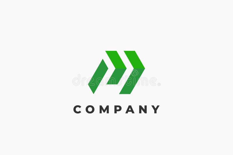 Letter m arrow delivery expedition box tape logo design. Packaging tape logo vectors
