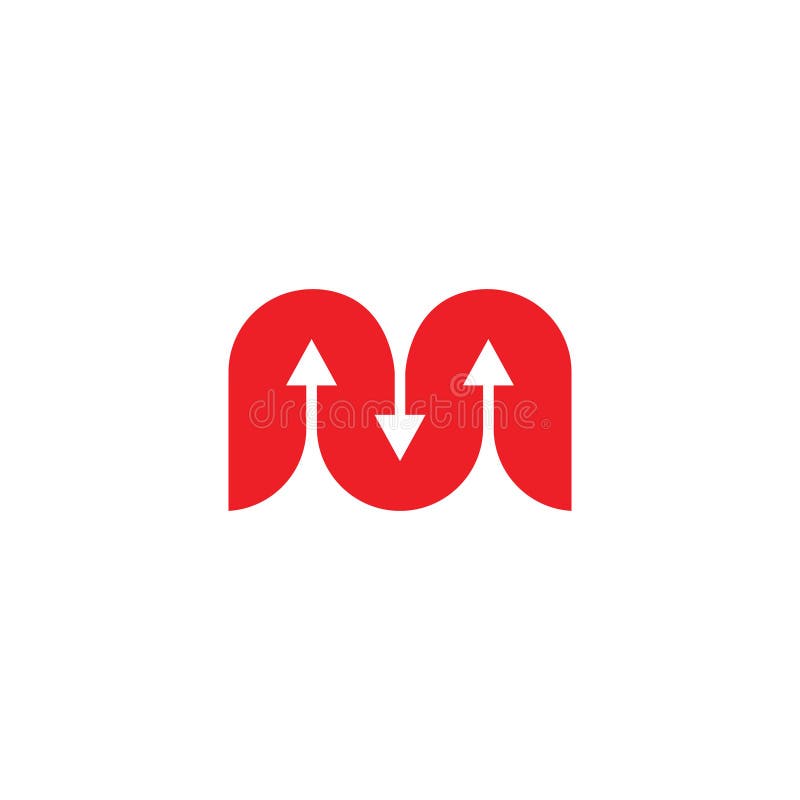Letter m flow arrow process symbol logo vector vector illustration