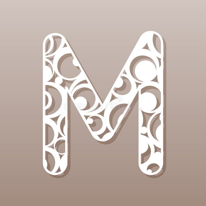 Letter M Laser Cut English Alphabet Stock Illustrations 3 Letter M