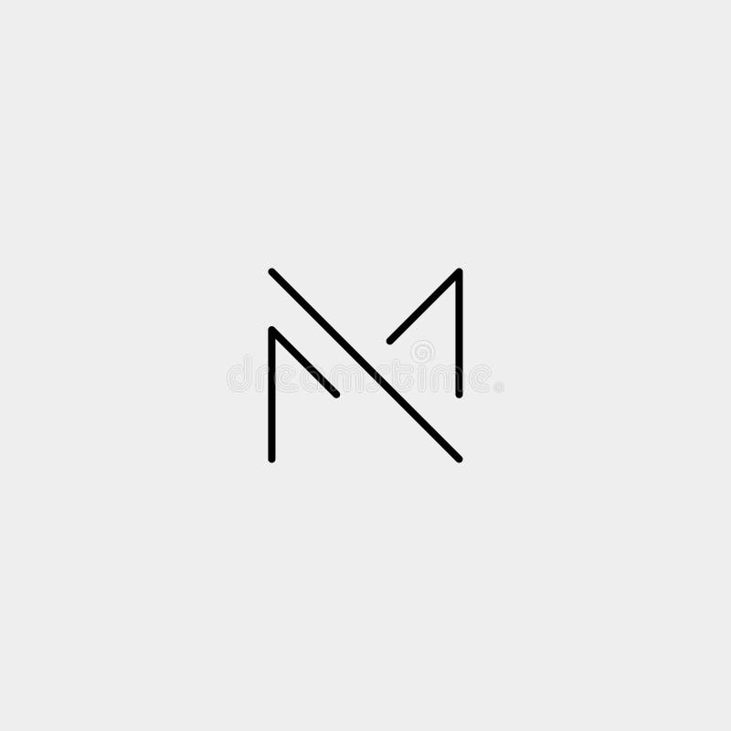 Letter M AM MA MM Monogram Logo Design Minimal Icon With Black