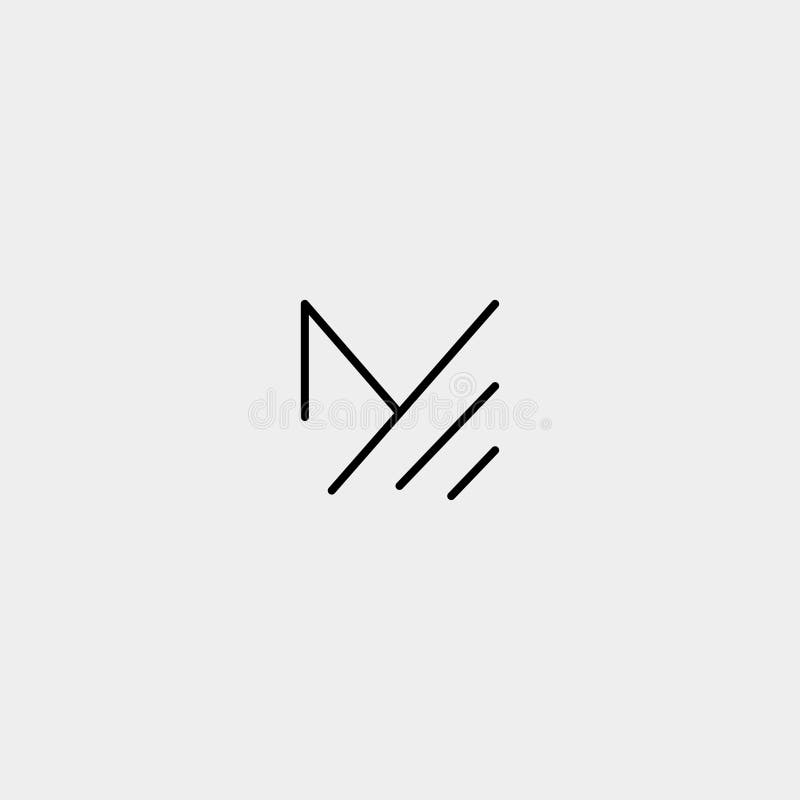 Letter M Mm Monogram Icon Design Minimal Stock Illustration