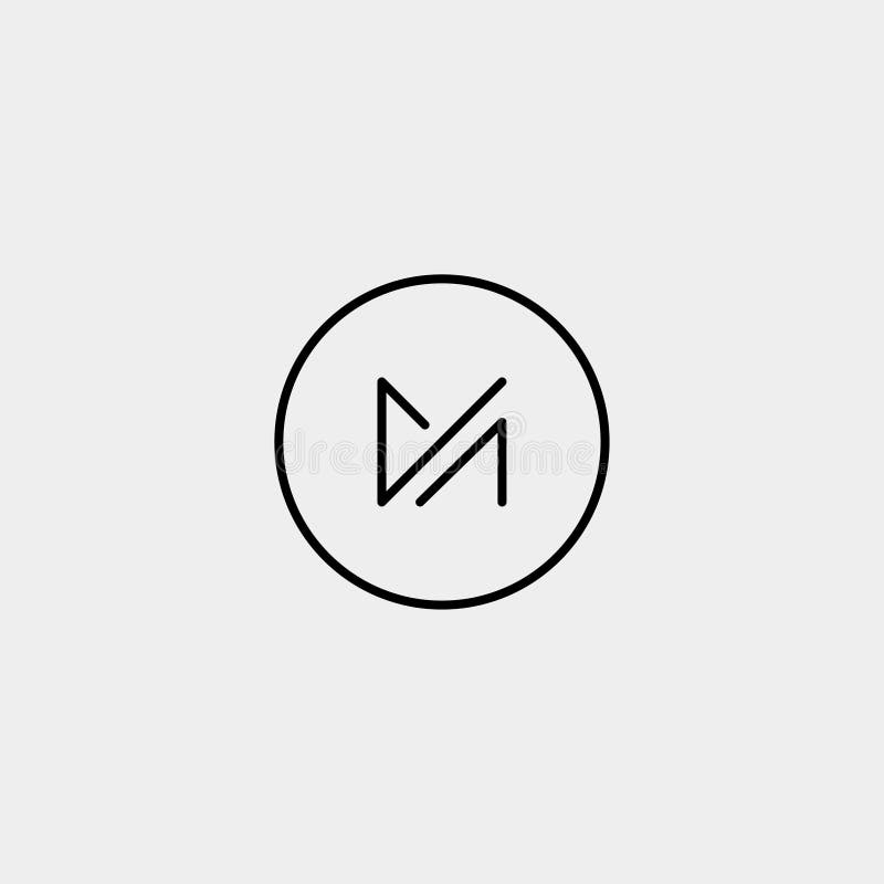 Letter M MM Monogram Logo Design Minimal Stock Vector - Illustration of vector, simple: 159051585