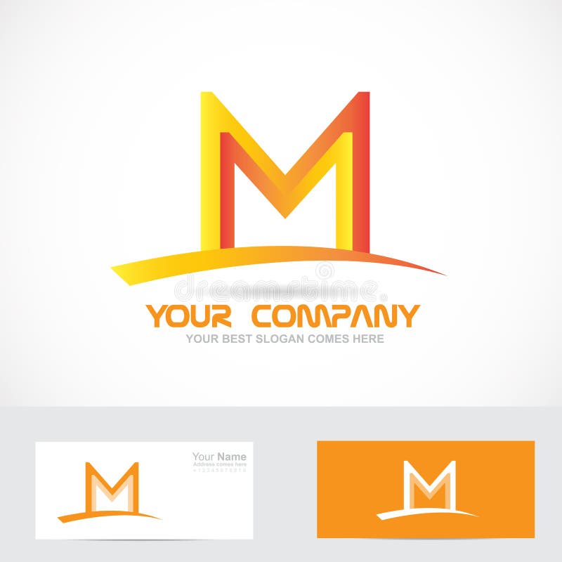 Letter M orange 3d logo stock vector. Illustration of corporate - 55177369
