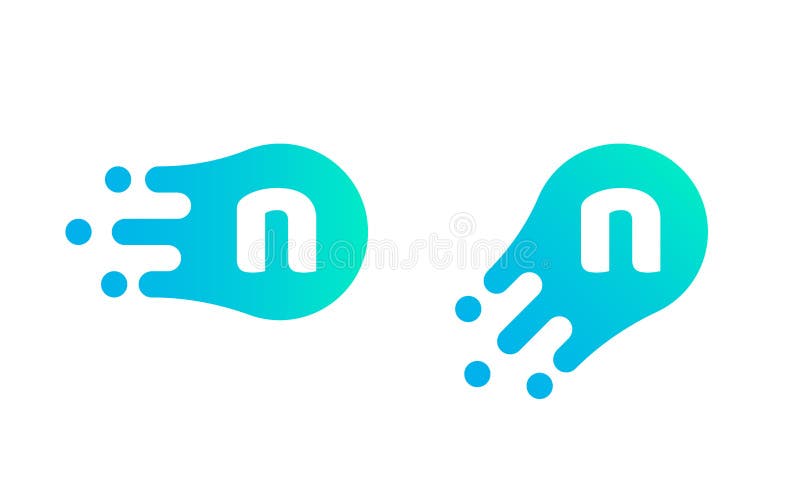 Letter N logo abstract vector liquid bubble drop