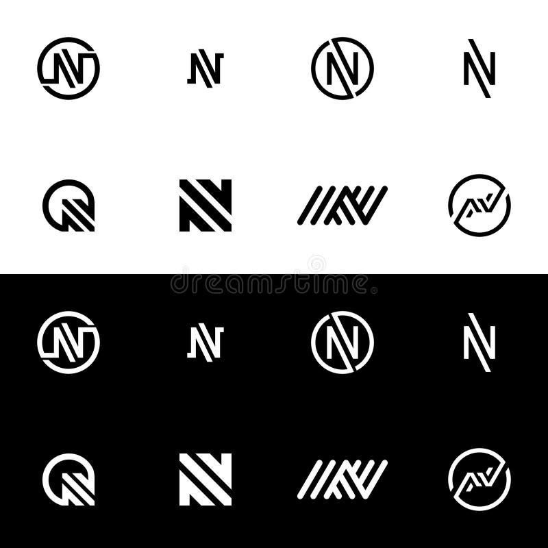 Letter N Logo Icon stock vector Illustration of square 