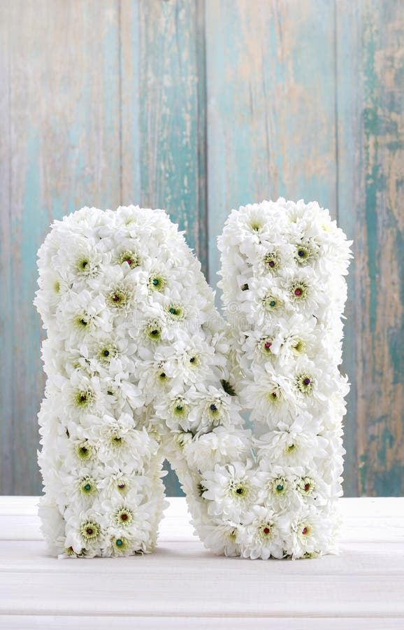 Letter N made of flowers stock image. Image of flower 55215055
