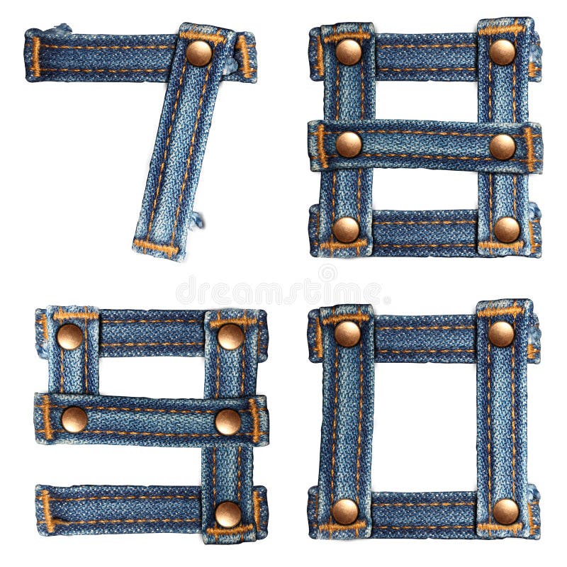 Letter number of jeans alphabet royalty free illustration