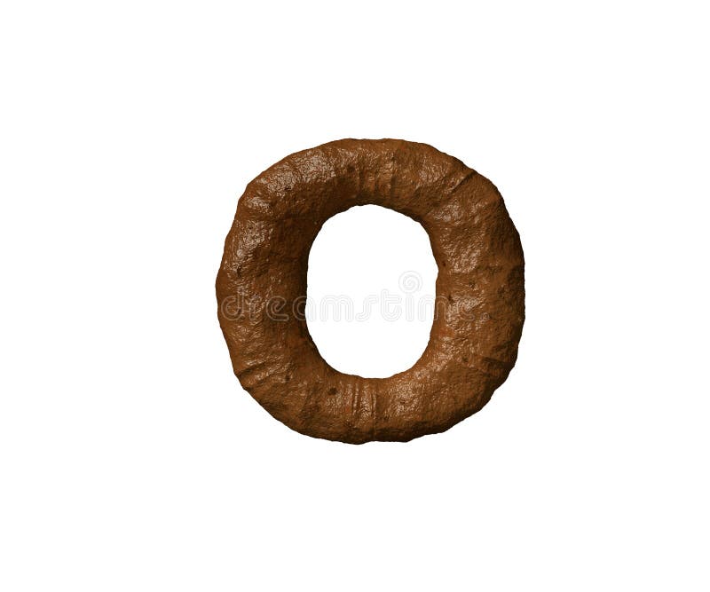 Letter O of Shit or Mud Isolated on White - Bad Smell Brown Font, 3D ...