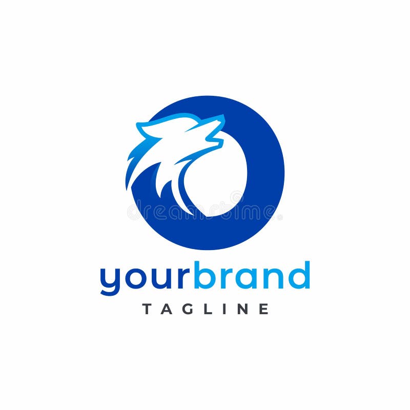 Letter O Wolf Logo Design Vector , Initial Gaming Logo royalty free illustration