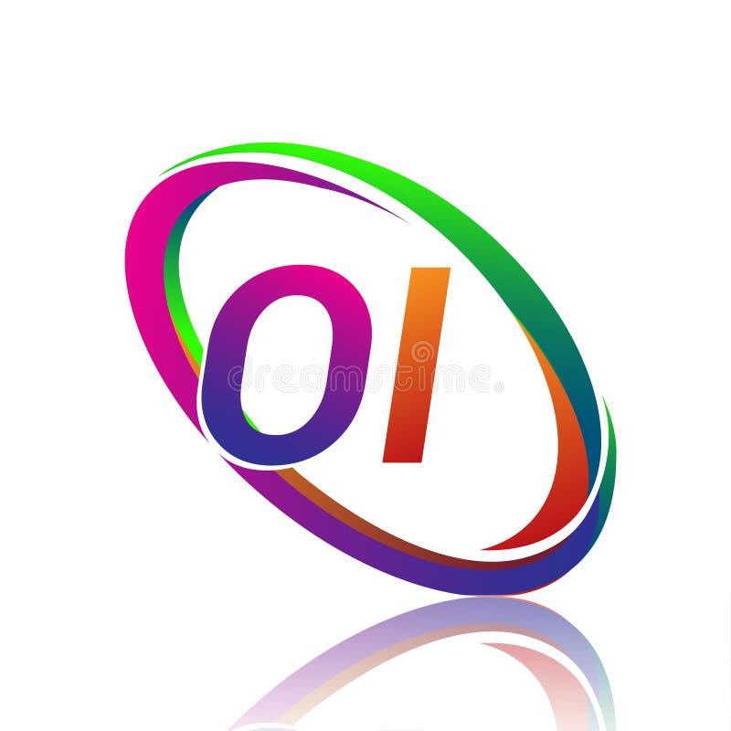 Letter OI Logotype Design for Company Name Colorful Swoosh. Vector Logo ...