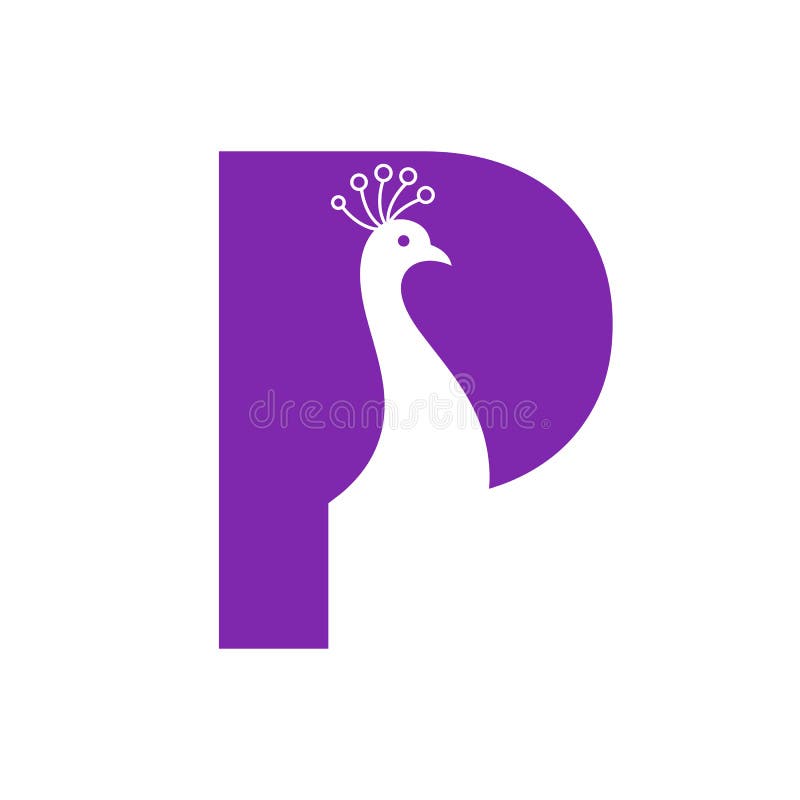 Letter P Beautiful Peacock Logo Template Vector Template Colorful Logotype Stock Vector