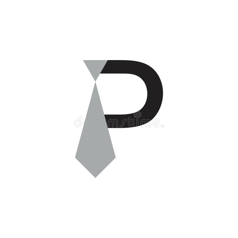 Letter p necktie simple businessman logo vector stock illustration Letter p necktie simple businessman logo vector stock illustration
