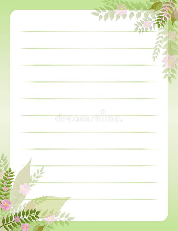 Lined Letter Paper JW. Letterhead with a beautiful design frame