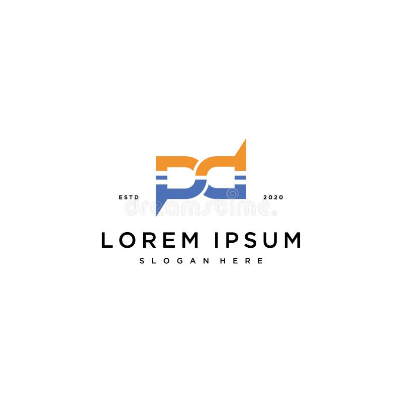 Letter pd en plug design concept vector stock illustratie