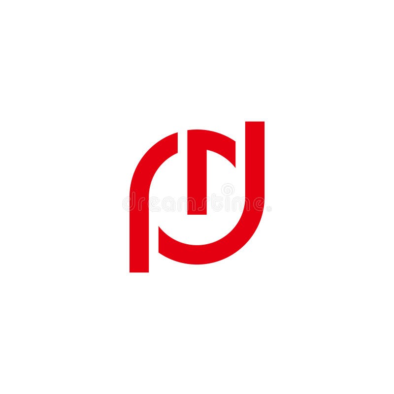 Letter pd simple power button logo vector royalty free illustration