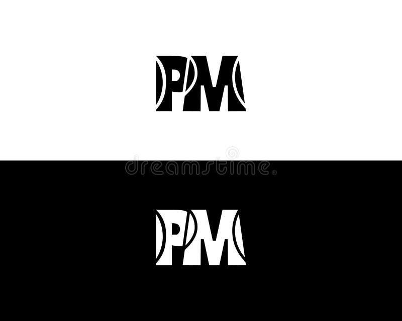 Pm modern letter logo design with swoosh Vector Image