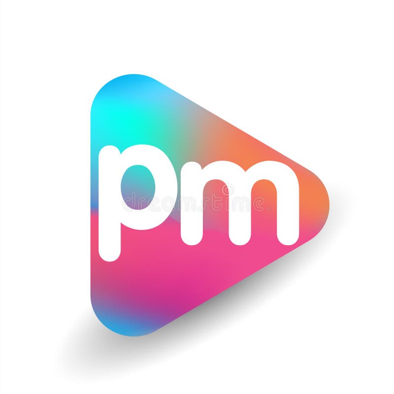 Pm p m letter logo design initial Royalty Free Vector Image