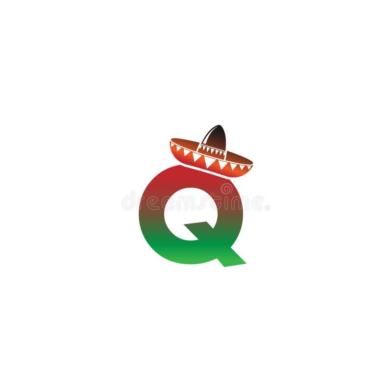 Letter Q Mexican Hat Concept Design Stock Vector Illustration of