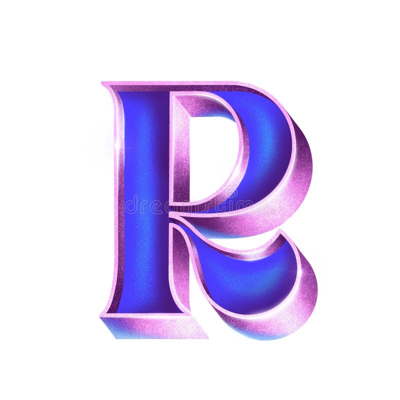 Letter R. Hand Drawn Modern Script. Trendy Luxury Texured Glitter ...