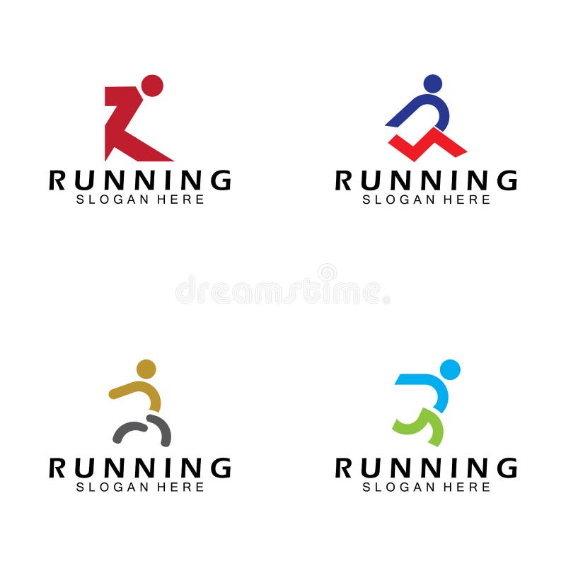 Letter R for Running Logo Design Combination Letter R and People Stock ...