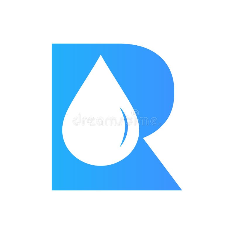 Letter R Water Logo Element Vector Template. Water Drop Logo Symbol ...