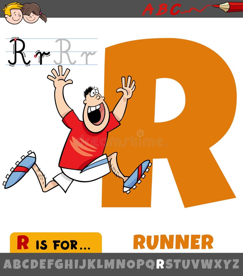 correr e pular estilo cartoon. letra r forma running man. j