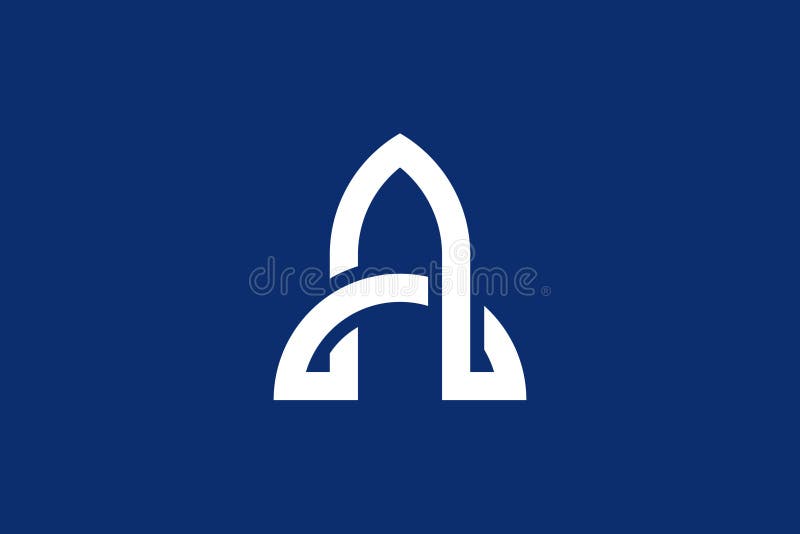 Letter A Rocket Logo stock illustration