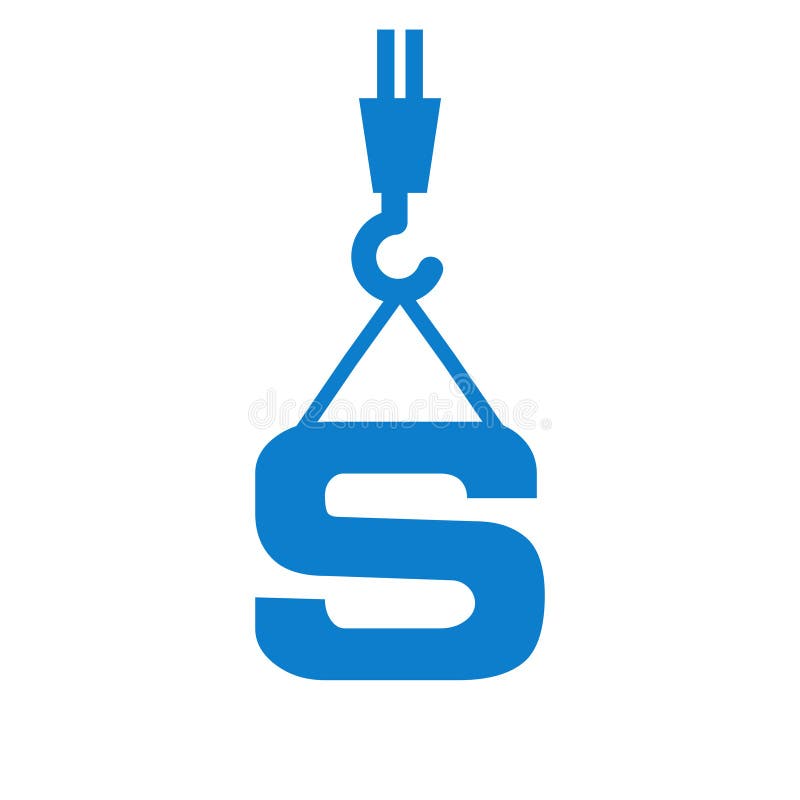 Letter S Construction Logo Template. Construction Logo Crane Concept