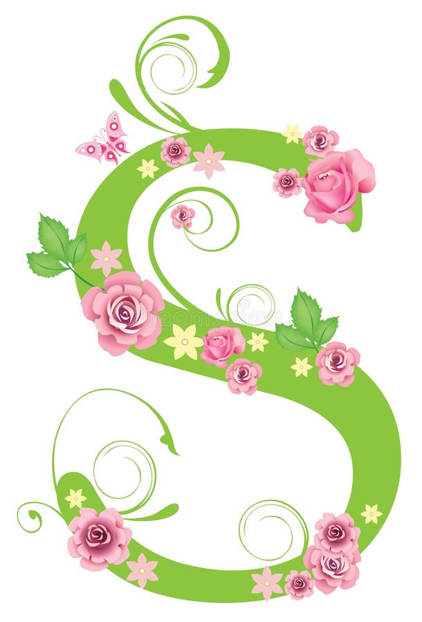 Letter S with roses stock vector. Illustration of wedding - 7967454 Letter S with roses stock vector. Illustration of wedding - 7967454