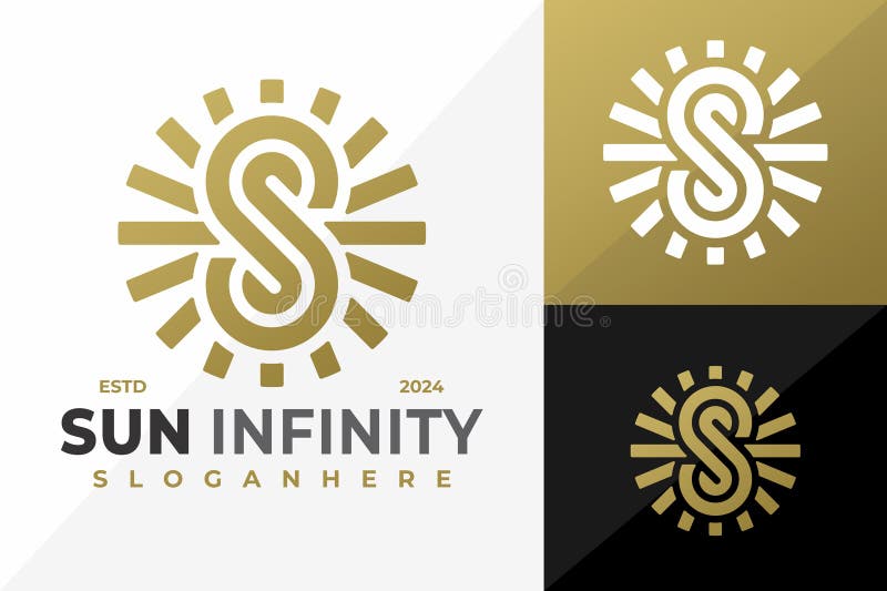 Letter S Sun Infinity logo design vector symbol icon illustration stock illustration