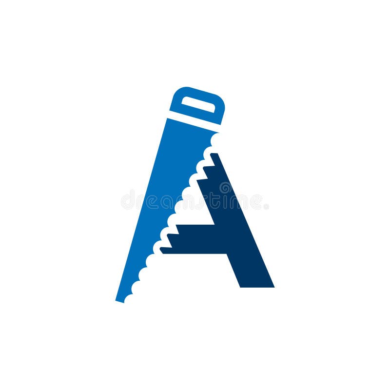 Letter a Saw Logo Design Construction, Renovation and Repairs Logo