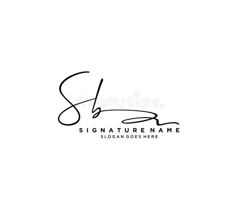 Letter SB Signature Logo Template Vector Stock Vector - Illustration of ...