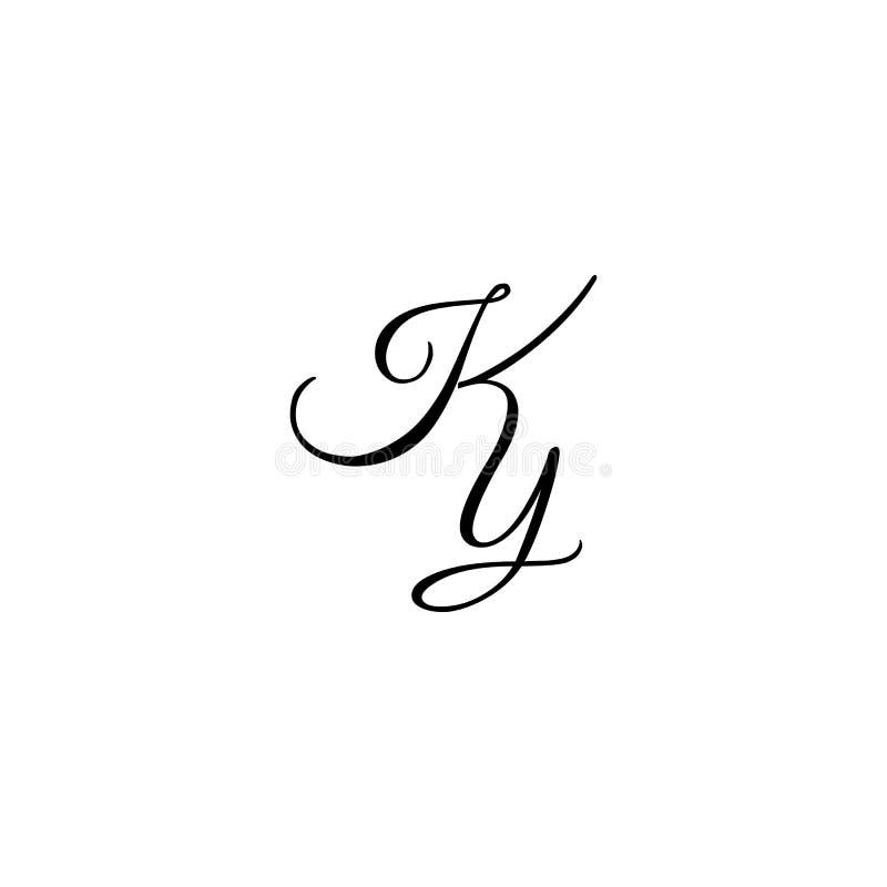 Letter Script KY Logo Vector Stock Vector Illustration of concept, alphabet 138714925