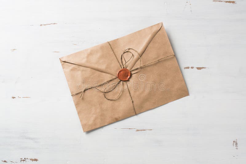 Letter with seal on table