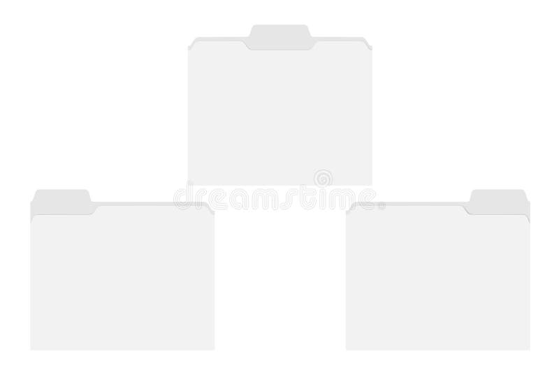 Letter size blank file folders with assorted position cut tabs t vector illustration