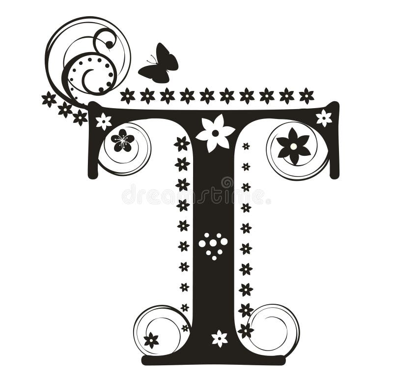 Download Letter T stock vector. Illustration of sign, british, flores - 7207310