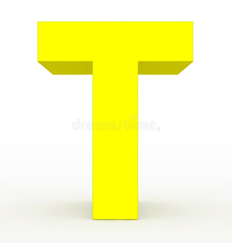 Letter Y 3d Yellow Isolated On White With Shadow Orthogonal Pr Stock