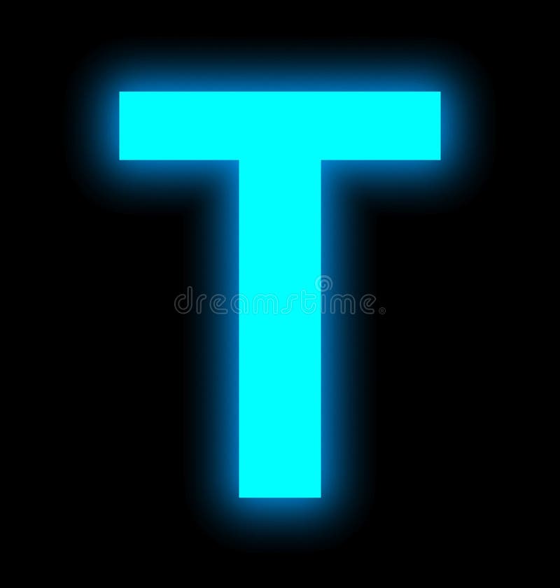 eetpatroon Mantsjoerije bewonderen Letter T Neon Light Full Isolated on Black Stock Illustration -  Illustration of night, lens: 93433593