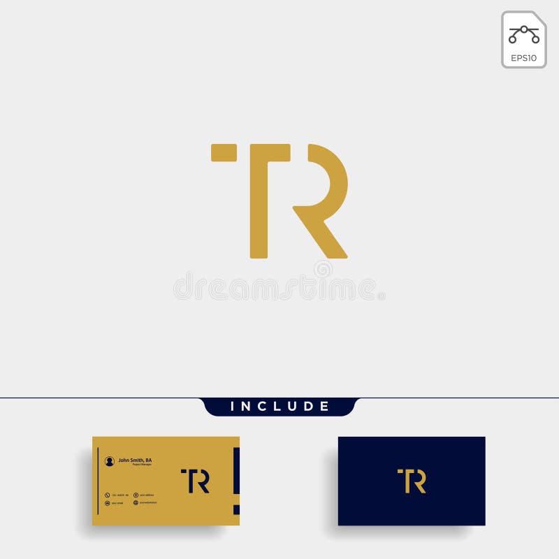 Letter TR RT T R Logo Design Einfach Vektor