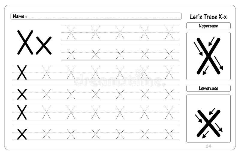 letter x tracing and writing worksheets stock vector illustration of games alphabet 204888299