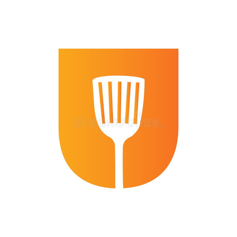 Letter U Kitchen Spatula Logo. Kitchen Logo Design Combined with ...